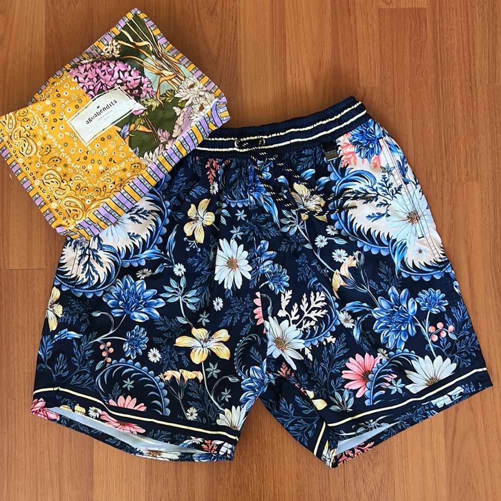 Agua Bendita Swim Trunk Handmade Size 32 Verano Road Collection
